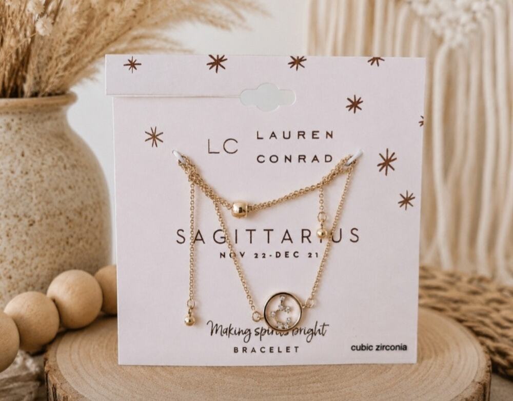 LC Lauren Conrad Sagittarius Gold Bracelet New